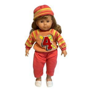 Famosa Toddler Doll 20” Vinyl & Cloth Sleepy Brown Eyes Light Brown Hair